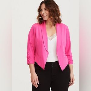 Torrid Hot Pink Studio Crepe Classic Blazer